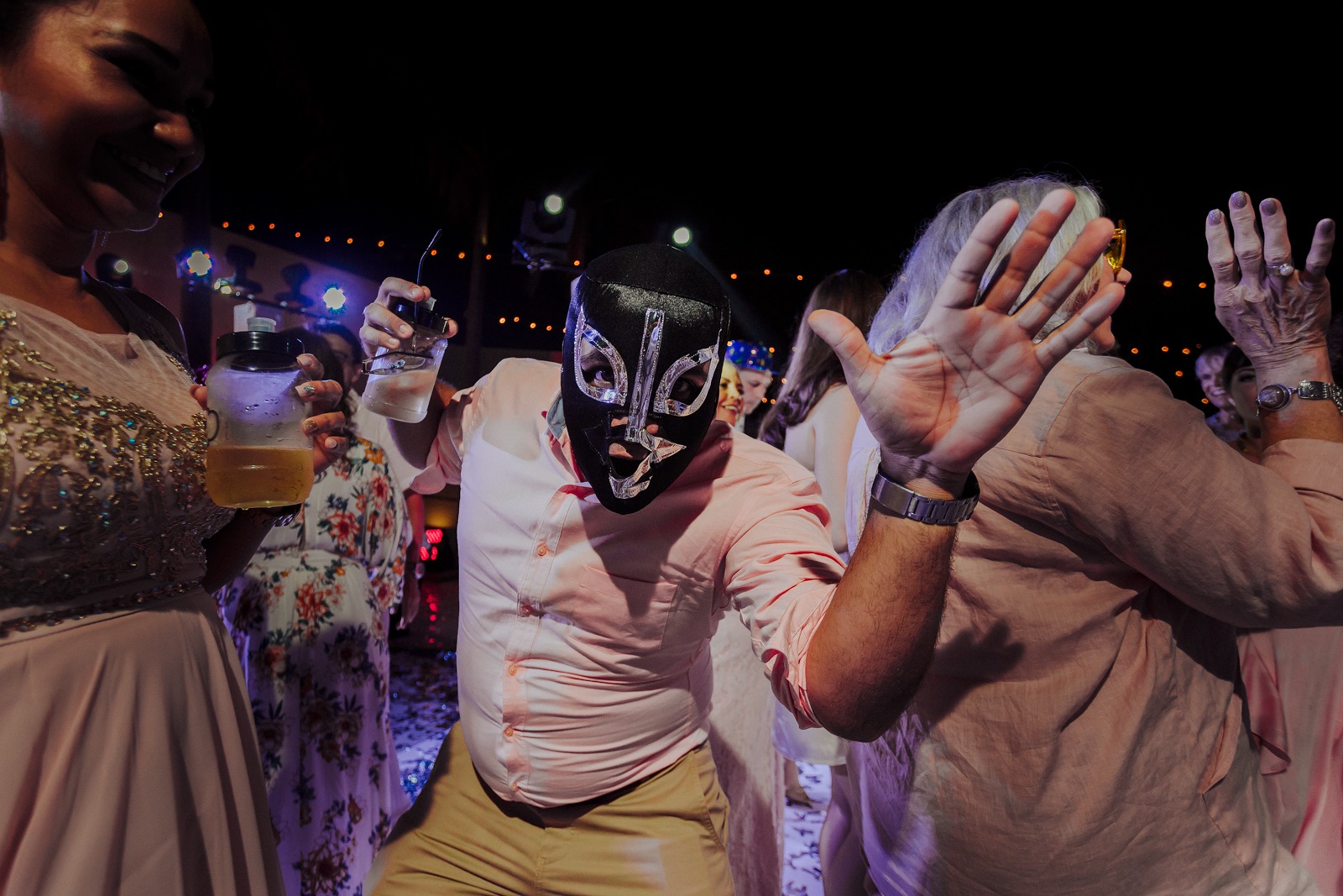 wedding-party-mexico-luchador-mask-dance-drink-fun-