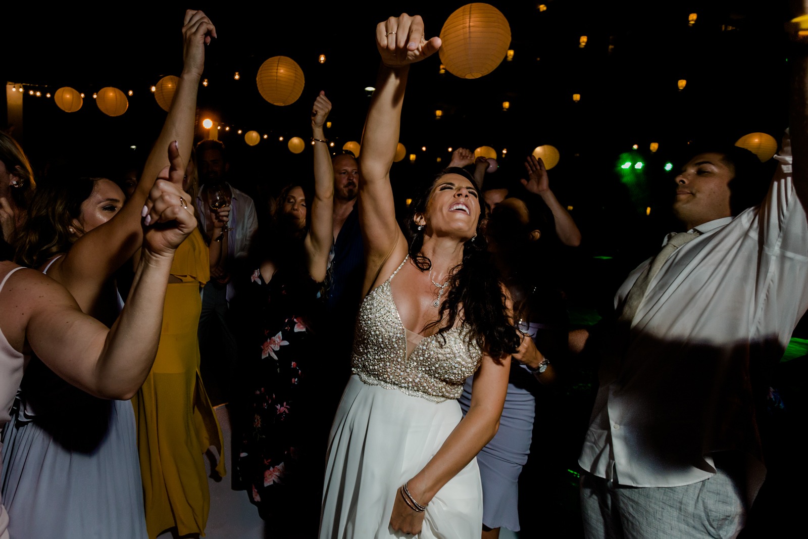 wedding-bride-sing-smile-party-fun-vallarta-dress